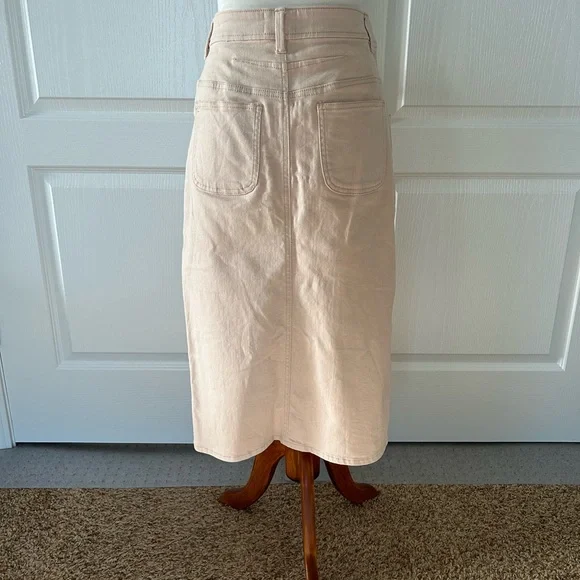 Anthropologie Button-Front Denim Midi Skirt - Picture 3 of 4